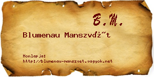 Blumenau Manszvét névjegykártya